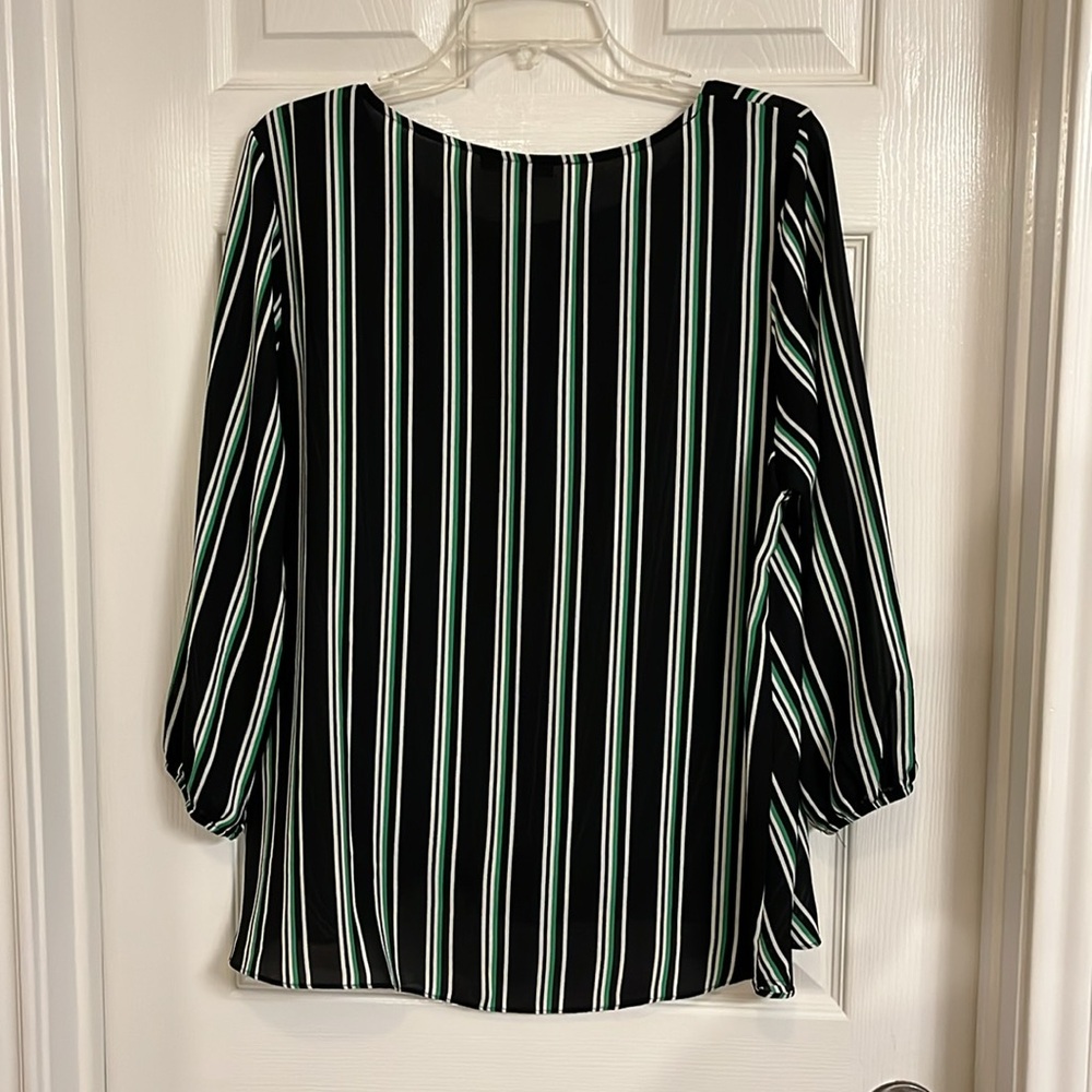 Roz & Ali black and green striped top - Picture 2 of 5